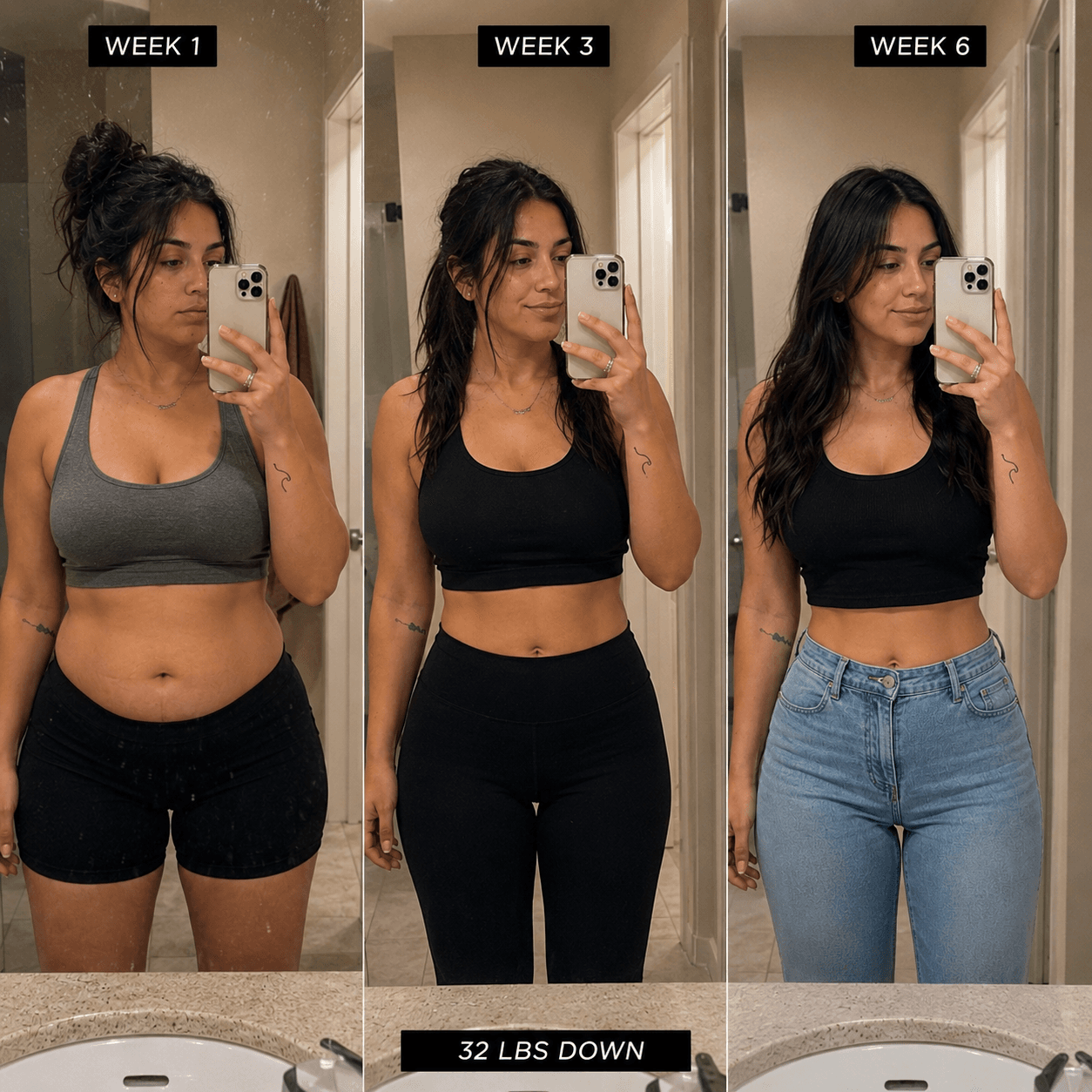 6 week transformation — 32 lbs lost